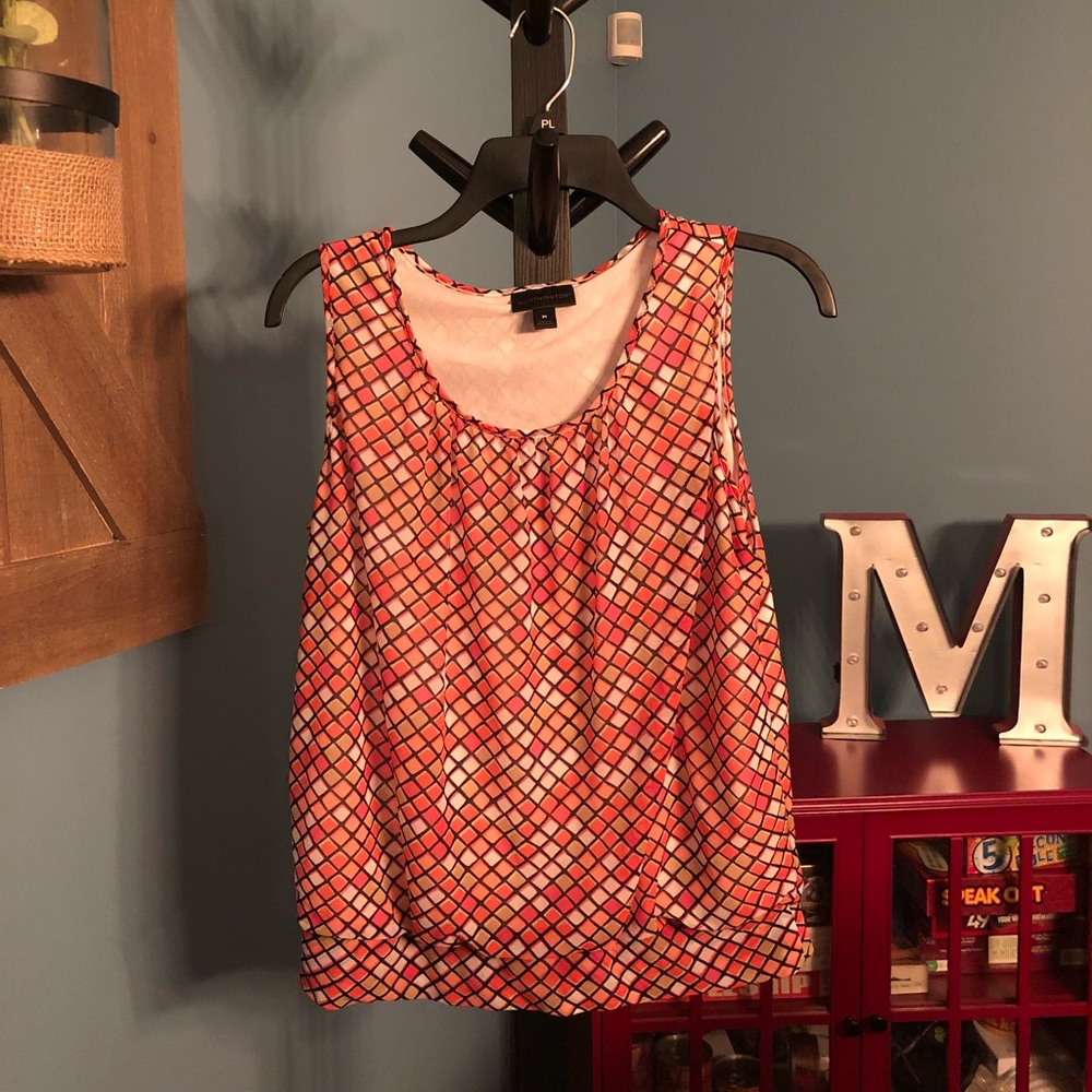 Worthington dressy tank pink and orange size M
